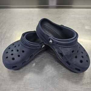 CROCS Size 2 Youth Kids Navy Blue Classic Clog Childrens Sandals Y11